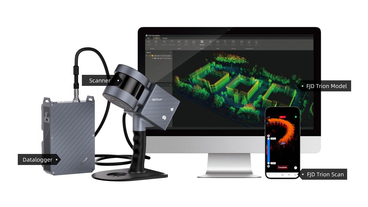 S1 3D LiDAR Scanner family bucket, supports mobile phone and computer, and synchronizes data in real time.