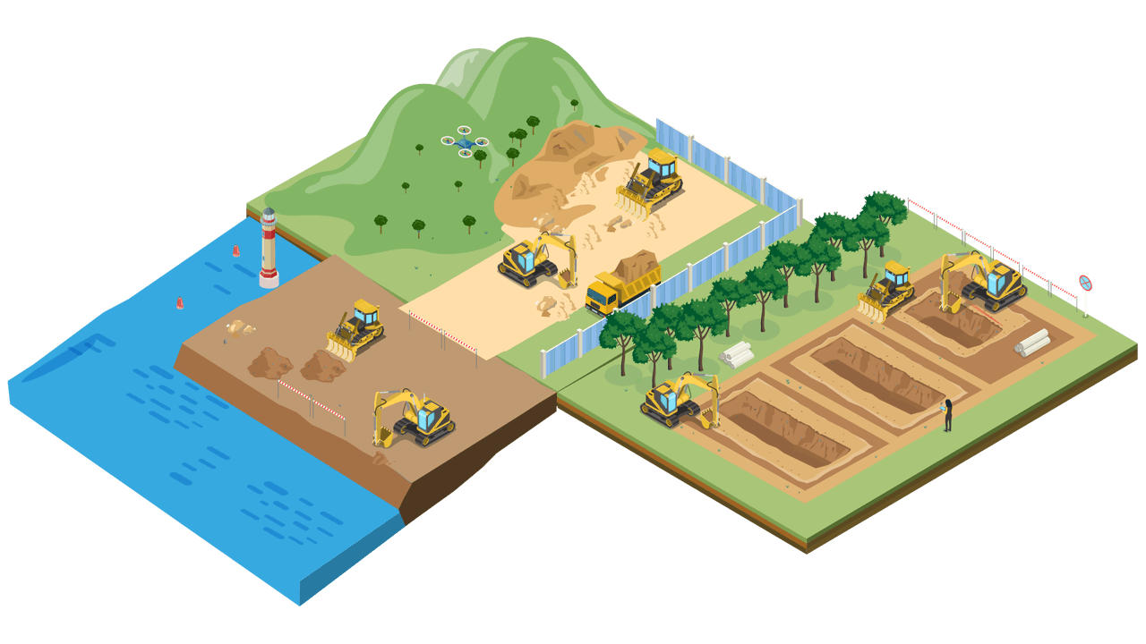 Le Système de Contrôle FJD H39 3D pour Bulldozer offre une large applicabilité, y compris dans les projets miniers, la construction portuaire et routière. Il peut également être associé aux systèmes de guidage FJD Easydig et 3D pour pelleteuses, ainsi qu'au système de contrôle de niveleuse 3D H36, pour des opérations coordonnées, vous offrant ainsi les solutions d'ingénierie optimales.