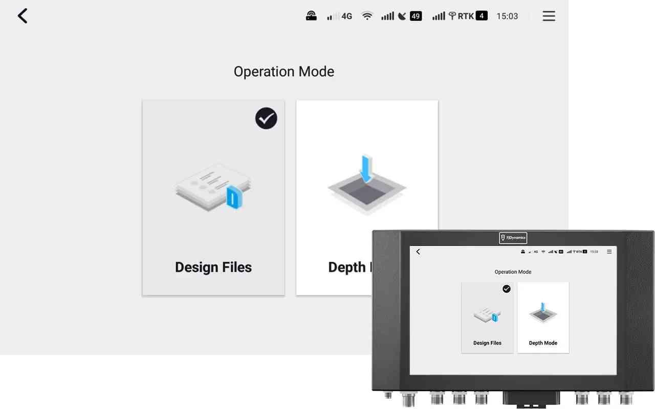 There are Elevation Mode & Design File Mode for blade control that make your operation easier.