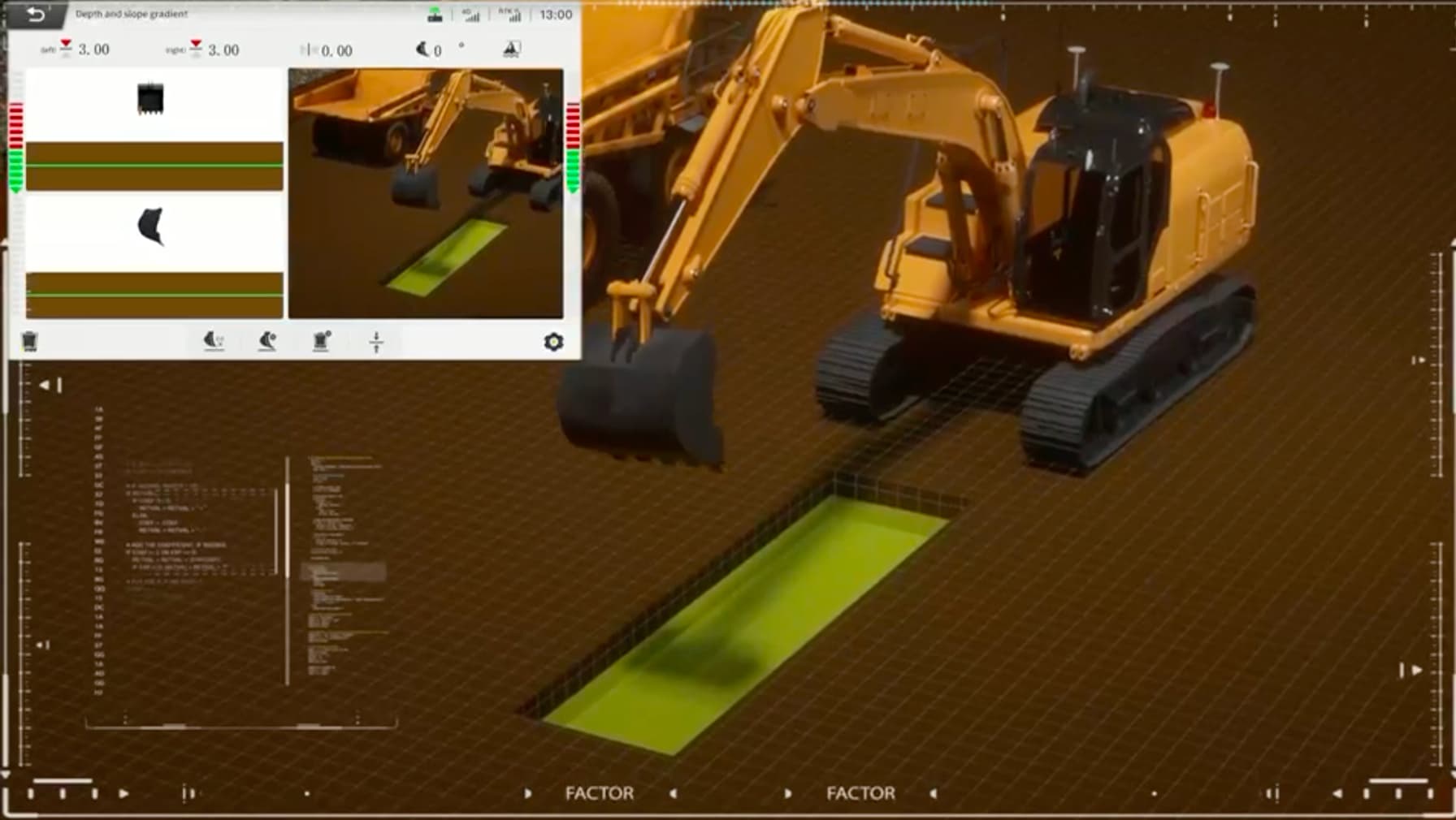Visually view the task progress, slope, depth, construction refernce point, etc. through the image of the control terminal to ensure the quality of construction.