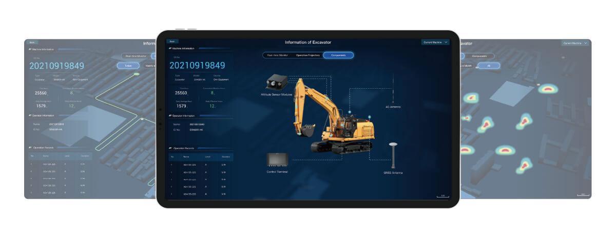 Construction platform monitors the whole workflow in real time. The management of machines, materials, human resources etc. can be checked by site-manager at anytime and anywhere.