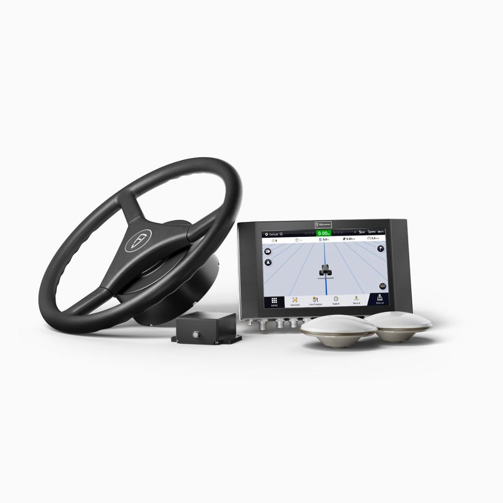 FJD AT1 Autosteering Kit uses GNSS and RTK to navigate tractors along straight lines, curves, or concentric circles with sub-inch (2.5cm) accuracy. This auto steer works with a wide array of tractors, harvesters, and other agricultural machines.