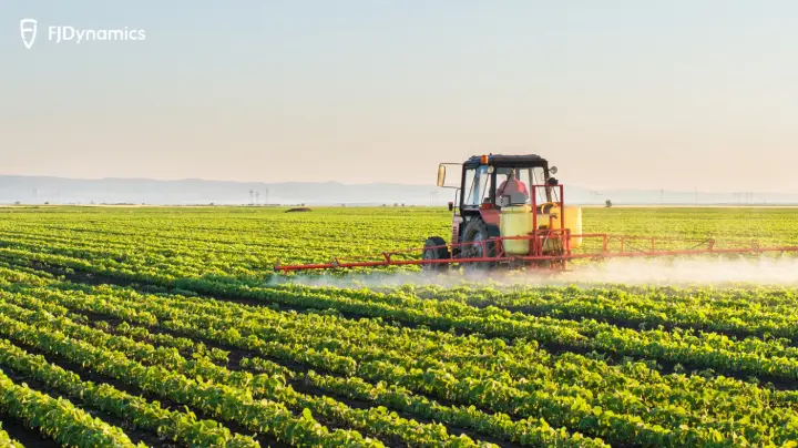 GPS farming technology system with satellite signals optimizing crop management