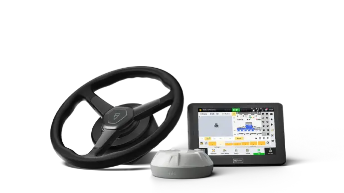 The AT2 auto steer system is an advanced GPS-guided steering technology that automates a tractor's steering, increasing agricultural efficiency and precision while reducing operator fatigue and fuel consumption.